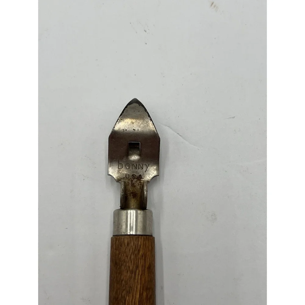 Vintage BONNY USA Bottle Can Opener Wood Handle Kitchen Bar Tool 6.5